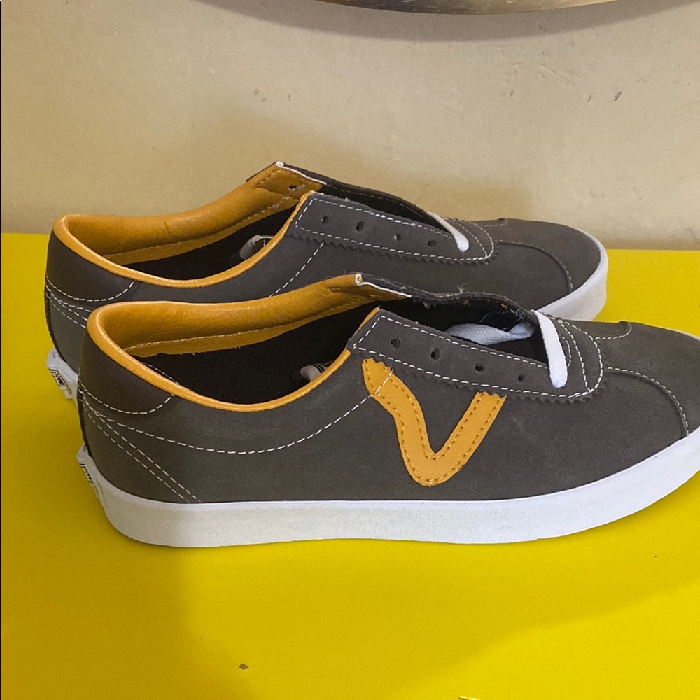 Gray and Yellow Suede Vans